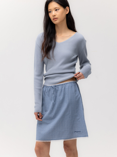 G CLASSIC RIB V-NECK KNIT (BLUE)