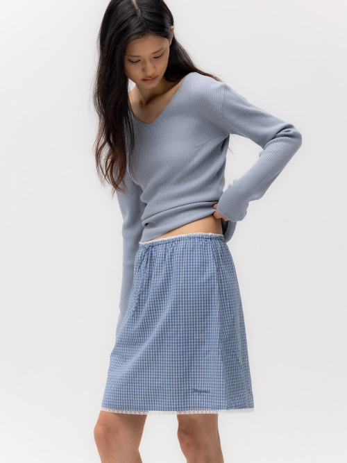 G CLASSIC RIB V-NECK KNIT (BLUE)