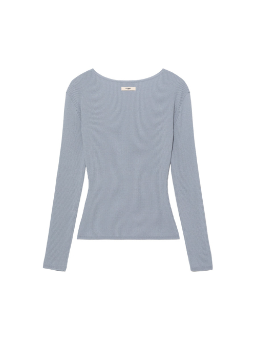 G CLASSIC RIB V-NECK KNIT (BLUE)