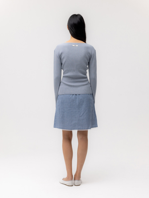 G CLASSIC RIB V-NECK KNIT (BLUE)