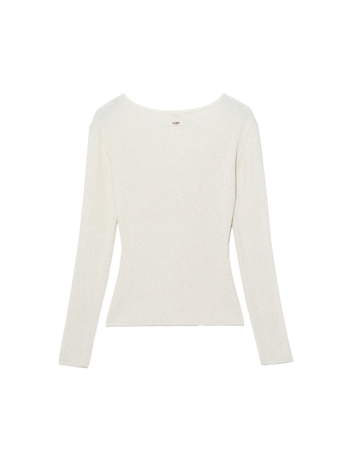 G CLASSIC RIB V-NECK KNIT (OATMEAL)