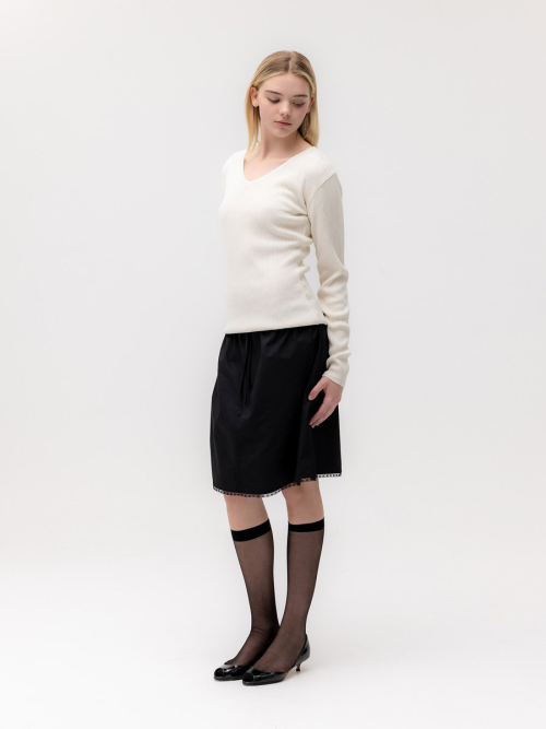 G CLASSIC RIB V-NECK KNIT (OATMEAL)