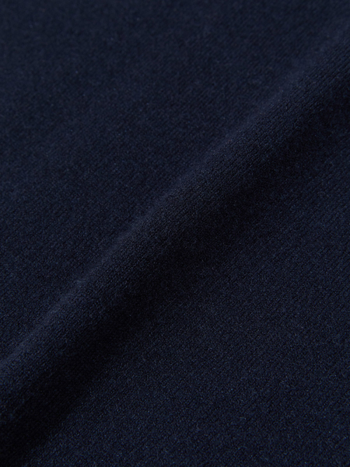 G HUG V-NECK KNIT HOODIE (NAVY)