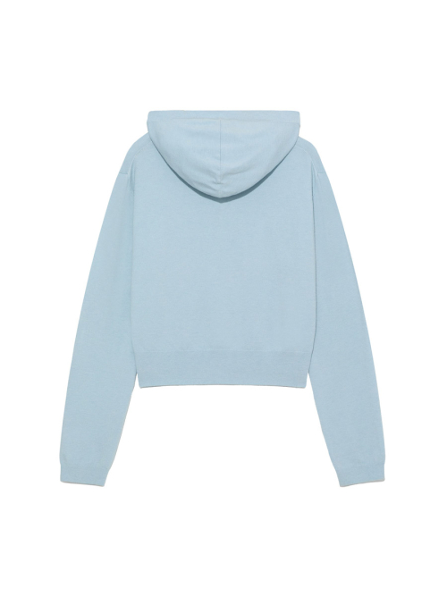 G HUG V-NECK KNIT HOODIE (BABY BLUE)