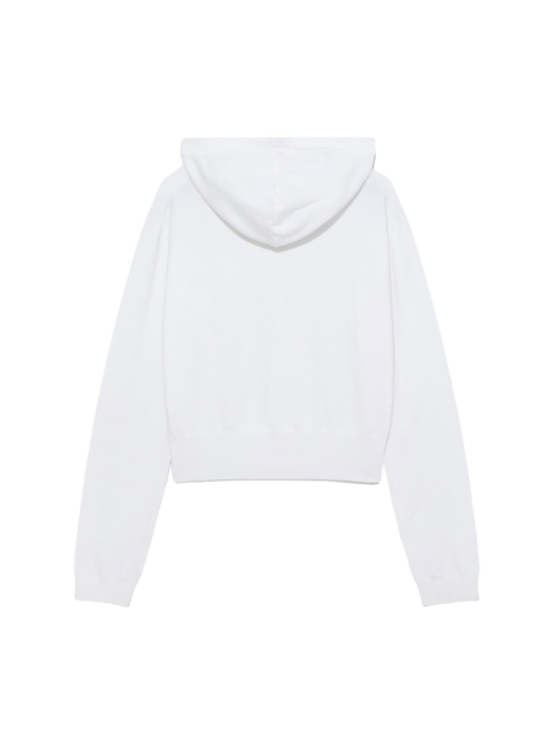 G HUG V-NECK KNIT HOODIE (WHITE)