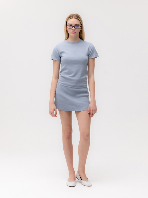 G KNIT REST SKIRT (BLUE)