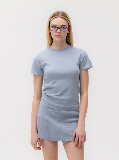 G BABY KNIT TEE (DUST BLUE)