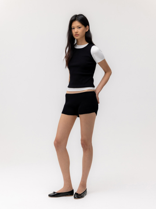 G KNIT REST SHORTS (BLACK)