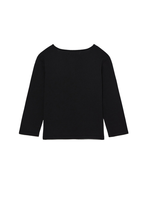 3/4 BUTTON FLY KNIT TEE (BLACK)