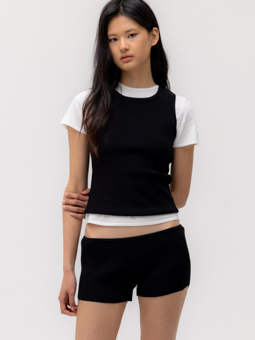 G REST KNIT SLEEVELESS (BLACK)