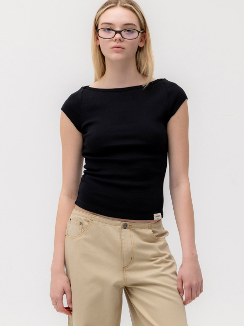 G CLASSIC BOAT NECK TEE (BLACK)