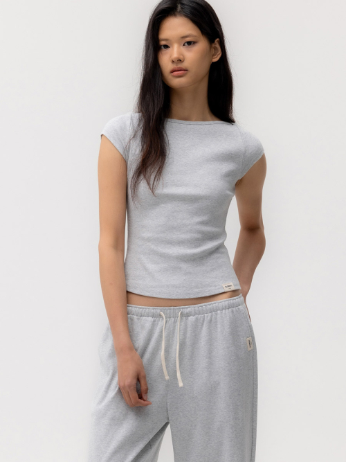 G CLASSIC BOAT NECK TEE (MELANGE GRAY)