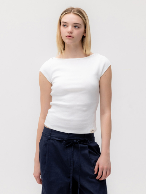 G CLASSIC BOAT NECK TEE (WHITE)