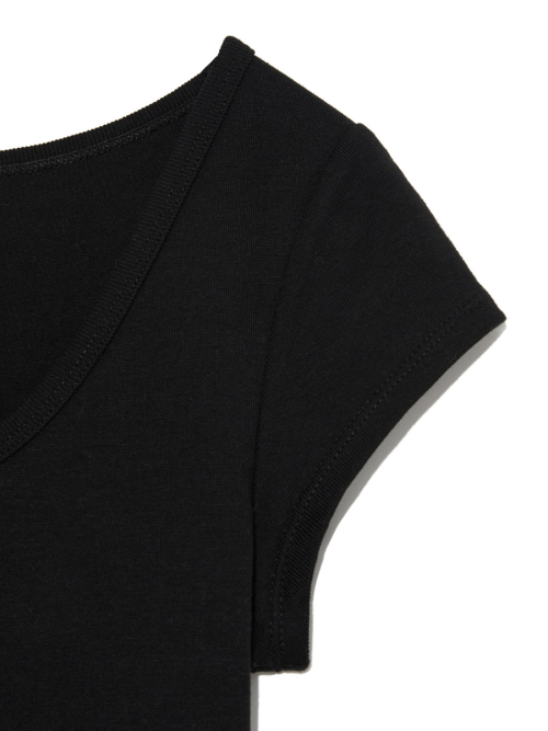 G DEEP SCOOP TEE (BLACK)