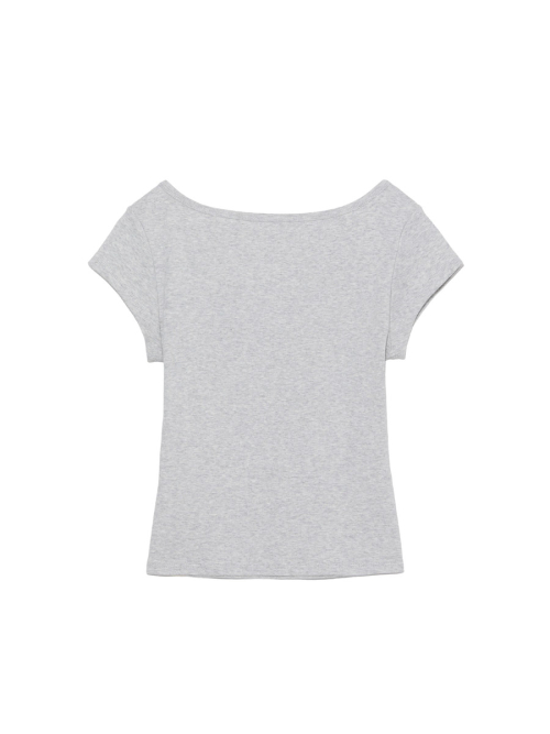 G DEEP SCOOP TEE (MELANGE GRAY)