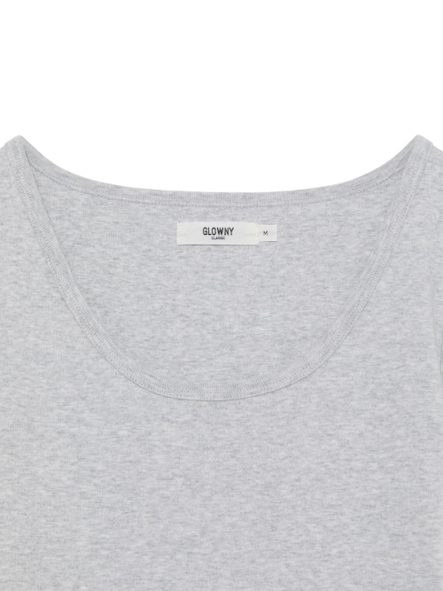 G DEEP SCOOP TEE (MELANGE GRAY)