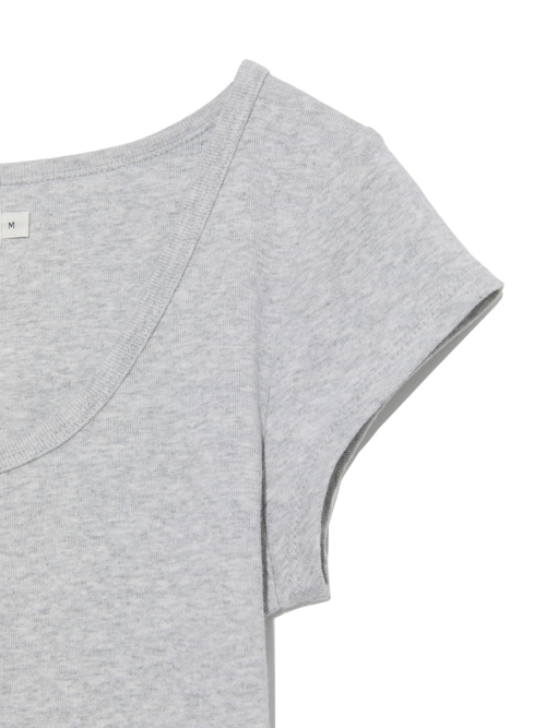 G DEEP SCOOP TEE (MELANGE GRAY)