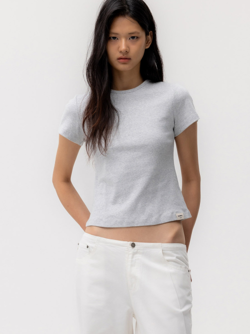 G BABY TEE (LONG VERSION) (MELANGE GRAY)