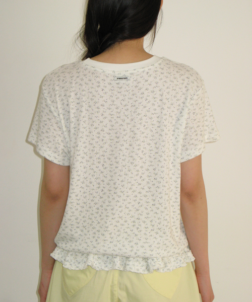 EYELET FLORAL FRILL SHORT SLEEVE WHITE
