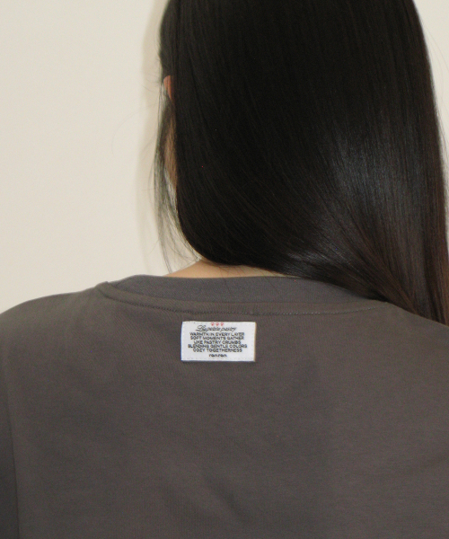 I RR APPLIQUE BASIC FIT T SHIRT CHARCOAL