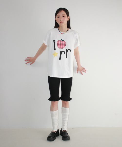 I RR APPLIQUE BASIC FIT T SHIRT WHITE