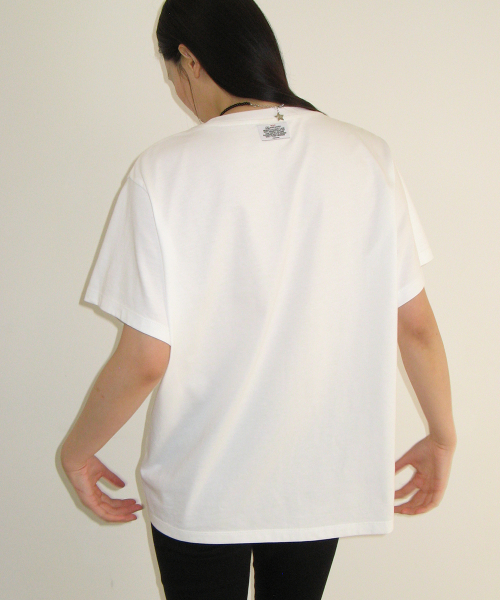 I RR APPLIQUE BASIC FIT T SHIRT WHITE