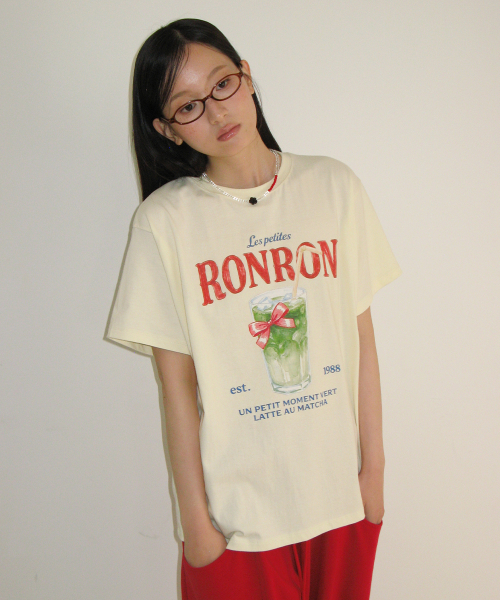 RIBBON MATCHA BASIC FIT T SHIRT SOFT YELLOW