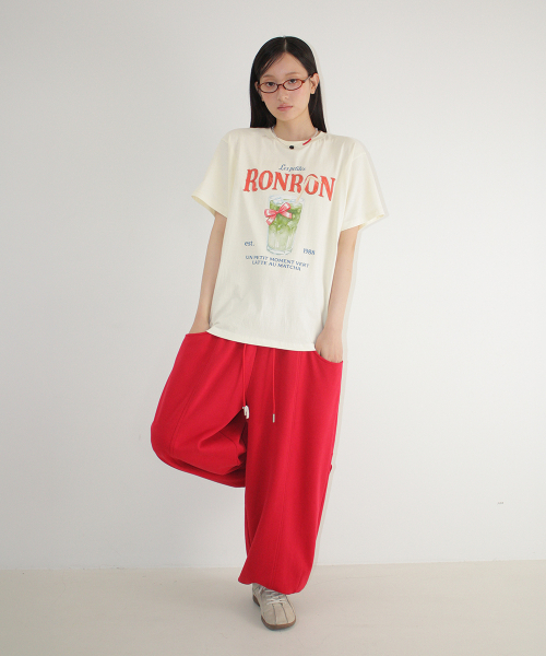 RIBBON MATCHA BASIC FIT T SHIRT SOFT YELLOW