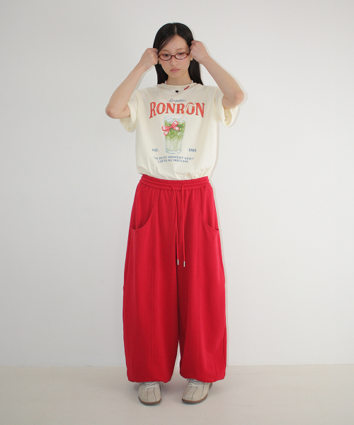 RIBBON MATCHA BASIC FIT T SHIRT SOFT YELLOW