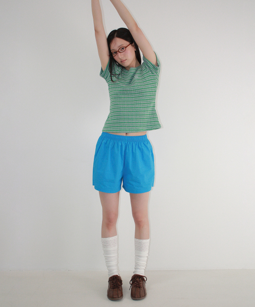 STRIPE SLIM FIT SHORT SLEEVE GREEN