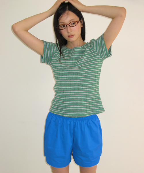 STRIPE SLIM FIT SHORT SLEEVE GREEN