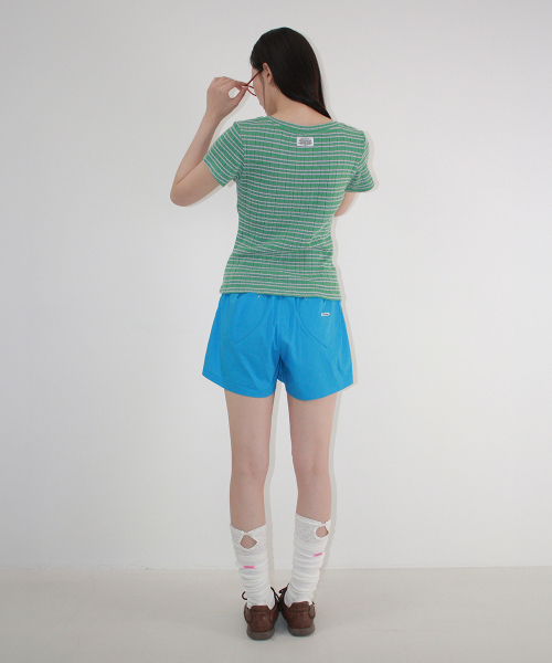 STRIPE SLIM FIT SHORT SLEEVE GREEN