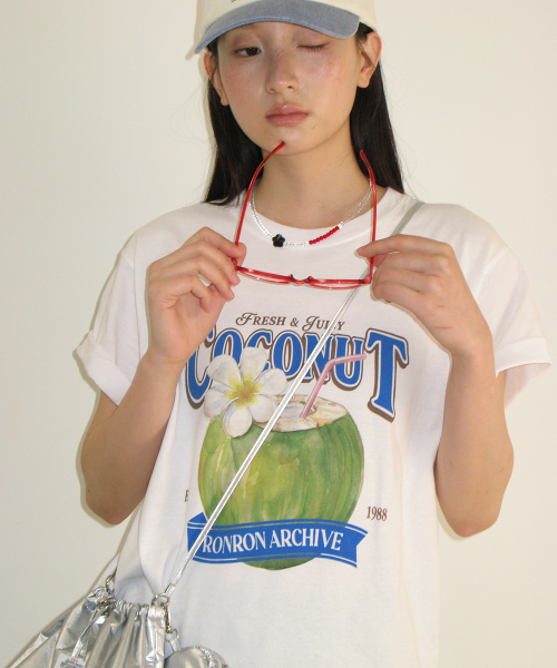 VINTAGE COCONUT BASIC FIT T SHIRT WHITE