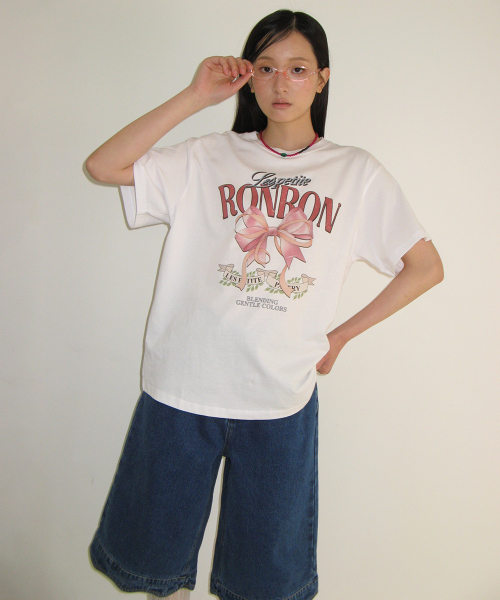 VINTAGE DOUBLE RIBBON BASIC FIT T SHIRT WHITE