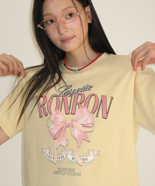 VINTAGE DOUBLE RIBBON BASIC FIT T SHIRT YELLOW