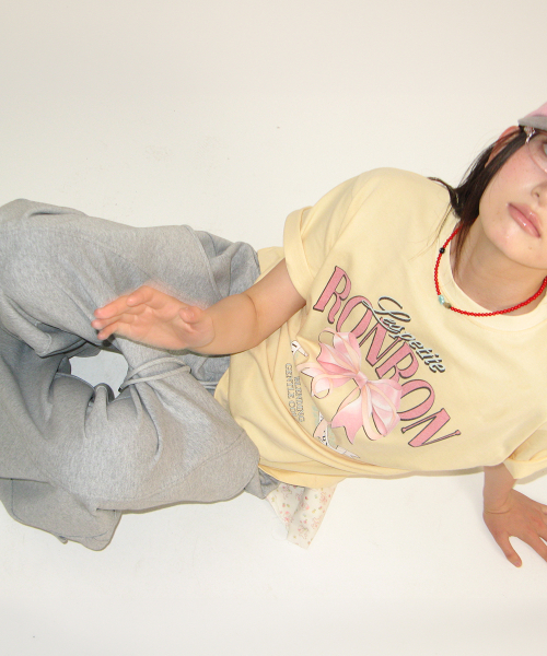 VINTAGE DOUBLE RIBBON BASIC FIT T SHIRT YELLOW