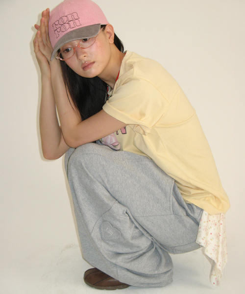 VINTAGE DOUBLE RIBBON BASIC FIT T SHIRT YELLOW