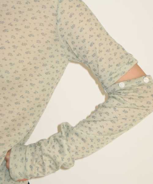 DETACHABLE BUTTON SLIM LONG SLEEVE GREEN