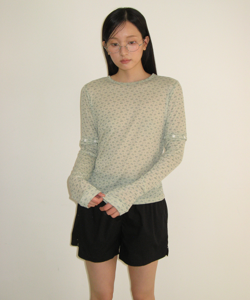 DETACHABLE BUTTON SLIM LONG SLEEVE GREEN