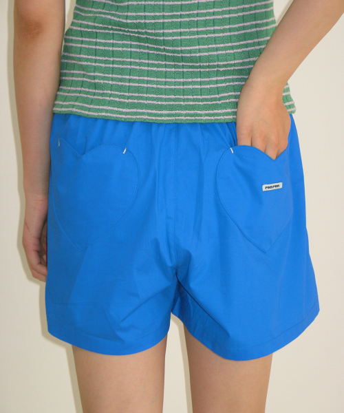 HEART POCKET TRUNK SHORT PANTS BLUE