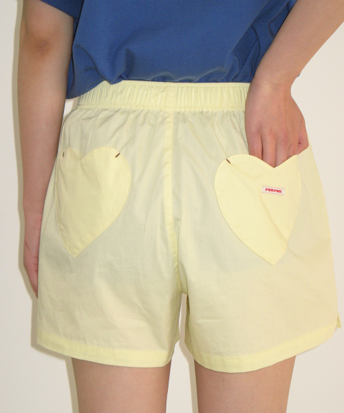 HEART POCKET TRUNK SHORT PANTS LEMON