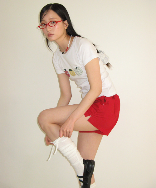 HEART POCKET TRUNK SHORT PANTS RED