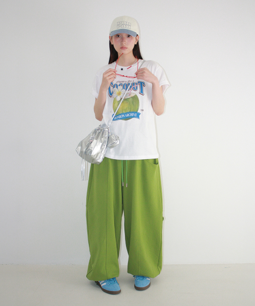 MINI HEART BALLOON JOGGER PANTS OLIVE