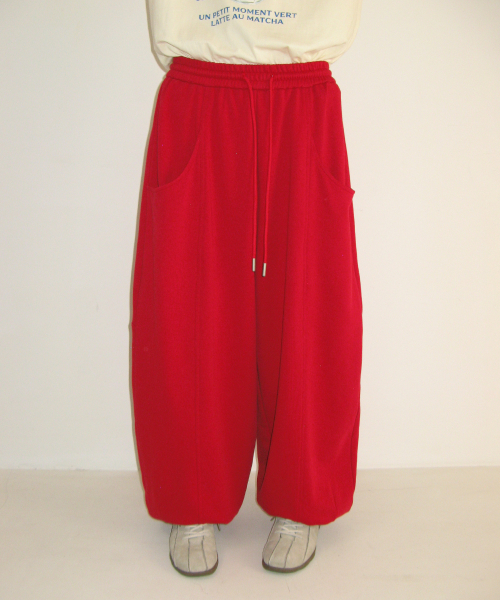 MINI HEART BALLOON JOGGER PANTS RED
