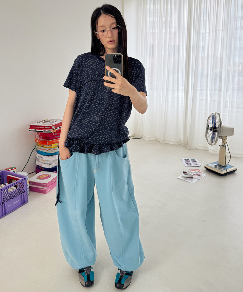 MINI HEART BALLOON JOGGER PANTS SOFT BLUE
