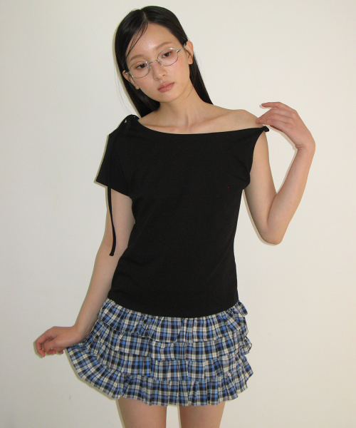 CHECK CANCAN PANTSKIRT BLUE