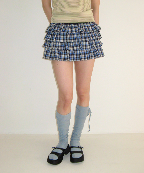 CHECK CANCAN PANTSKIRT BLUE