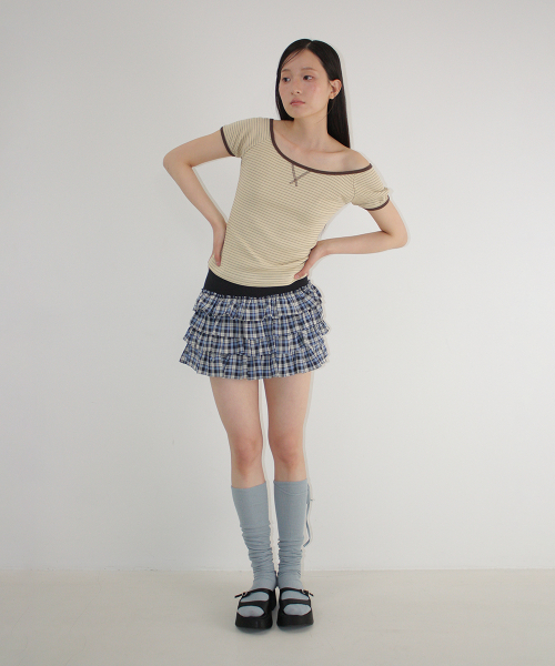LOGO STRING KNEE SOCKS BLUE