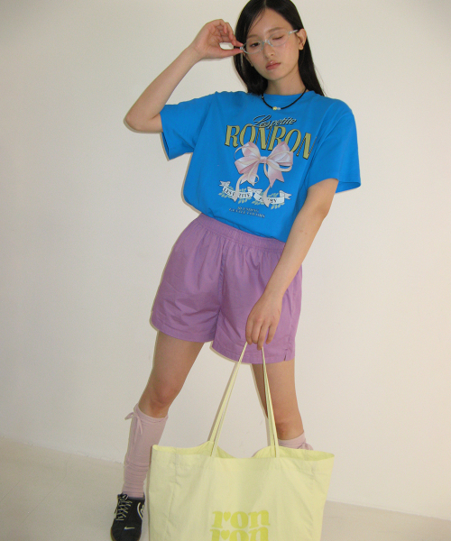 LOGO STRING KNEE SOCKS PINK