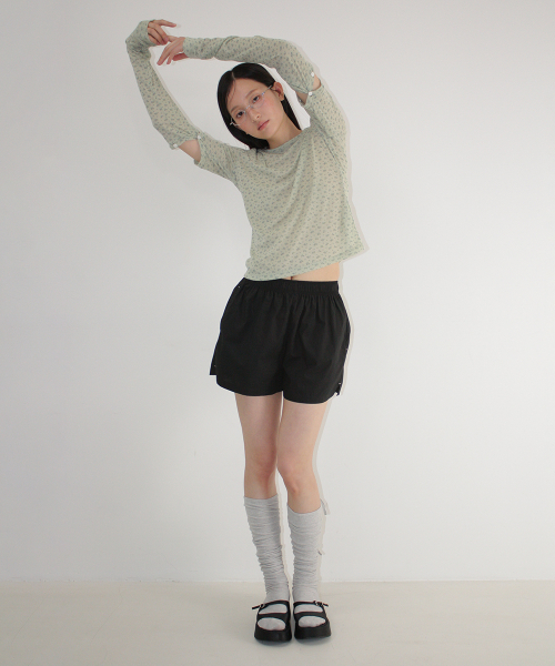 LOGO STRING KNEE SOCKS GREY